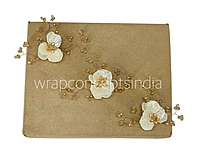 Dual Acrylic Flowers with Pearl Add-ons-Dk. Peach