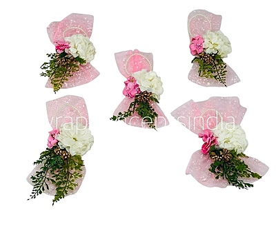 Ivory & Pink Flower Ready Bunch