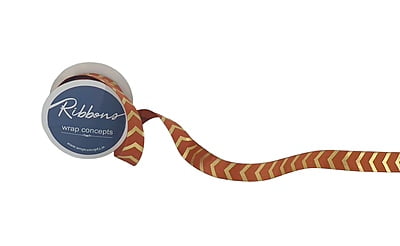 Gold Foil Chevron Grosgrain Ribbon