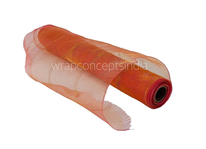 Net with Wide Gold Stripes - Orange