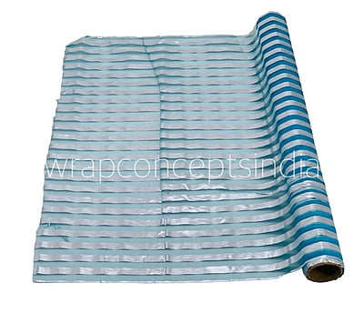 Silver Foil Stripe Organza Roll