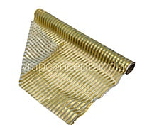 Gold Foil Stripe Organza Roll - Turquoise Blue
