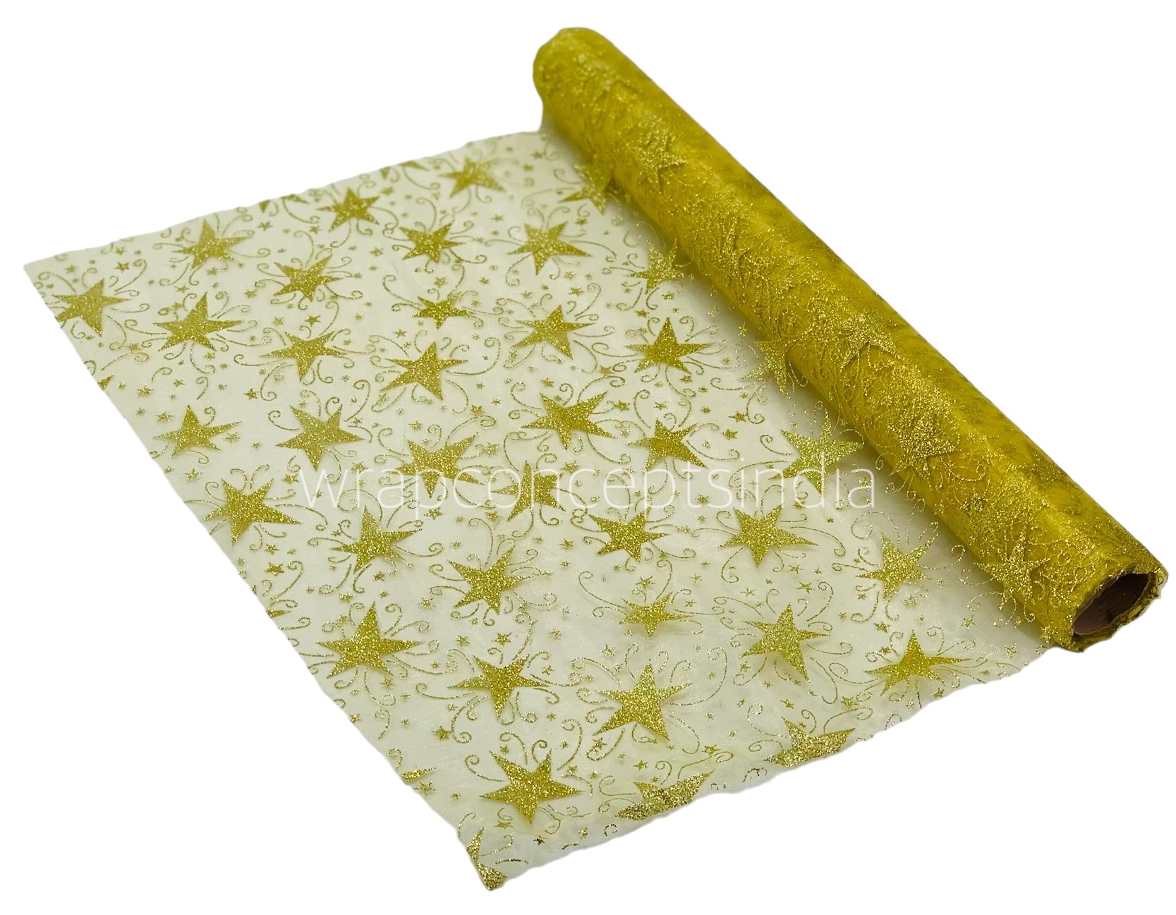 Gold Swirley Foil Organza Roll