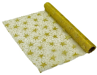 Gold Swirley Foil Organza Roll