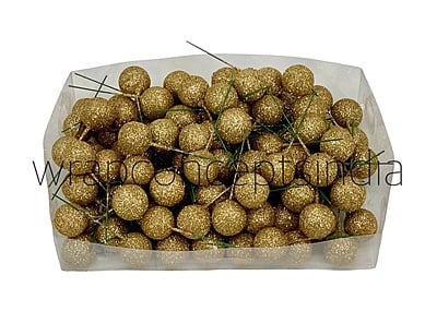 Gold Glitter Faux Balls - 30 MM