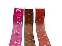 Heart Print Sheer Ribbon