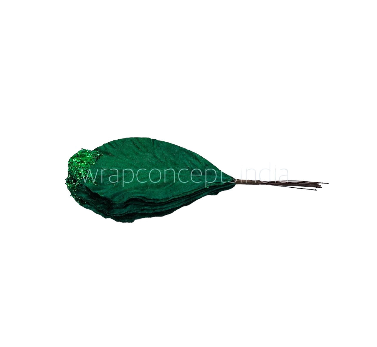 Emerald Green Leaves with Glittered Edges