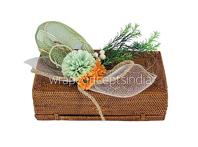 Green Carnation with Orange Sun Flowers Ready Bunch