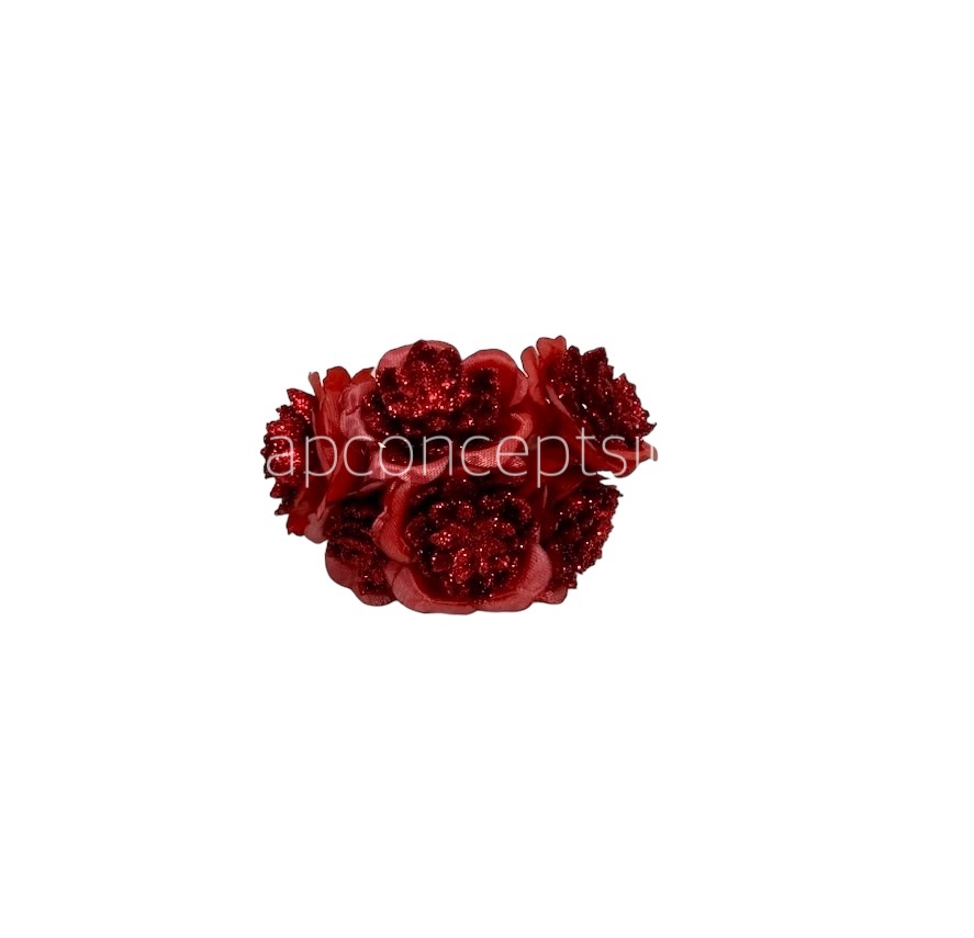 Glitter Flower - Maroon