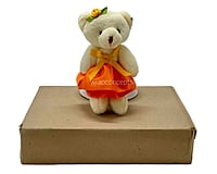 Teddy With Orange Dress & Bow