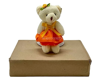Teddy With Orange Dress & Bow