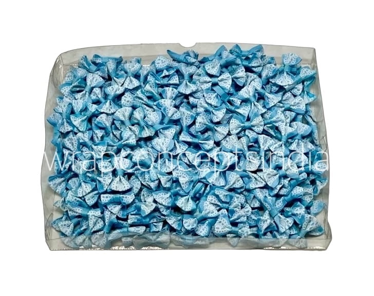 Blue Bows with Lace Pattern