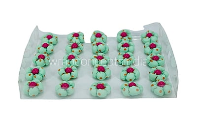 Sea Green Flower with Pink Center