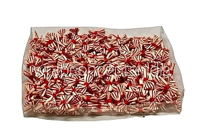 Cream & Red Stripe Bows