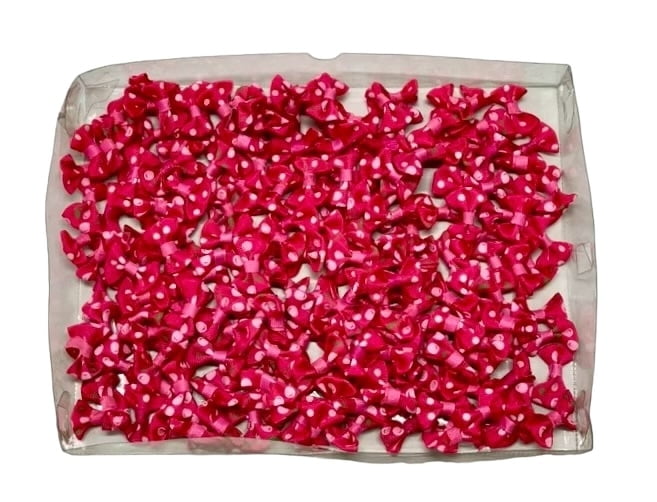 Fuchsia Pink Bows with Heart Pattern