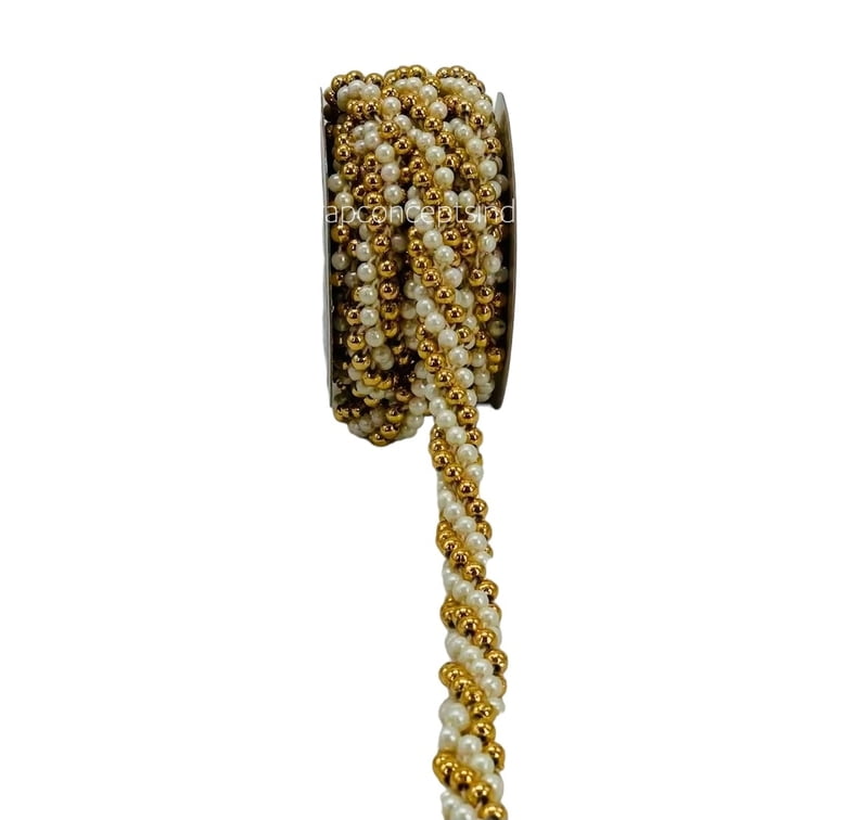 Ivory & Gold Pearl Rope