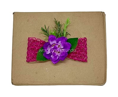 Purple Flower & Fuchsia Ribbon Ready Bunch