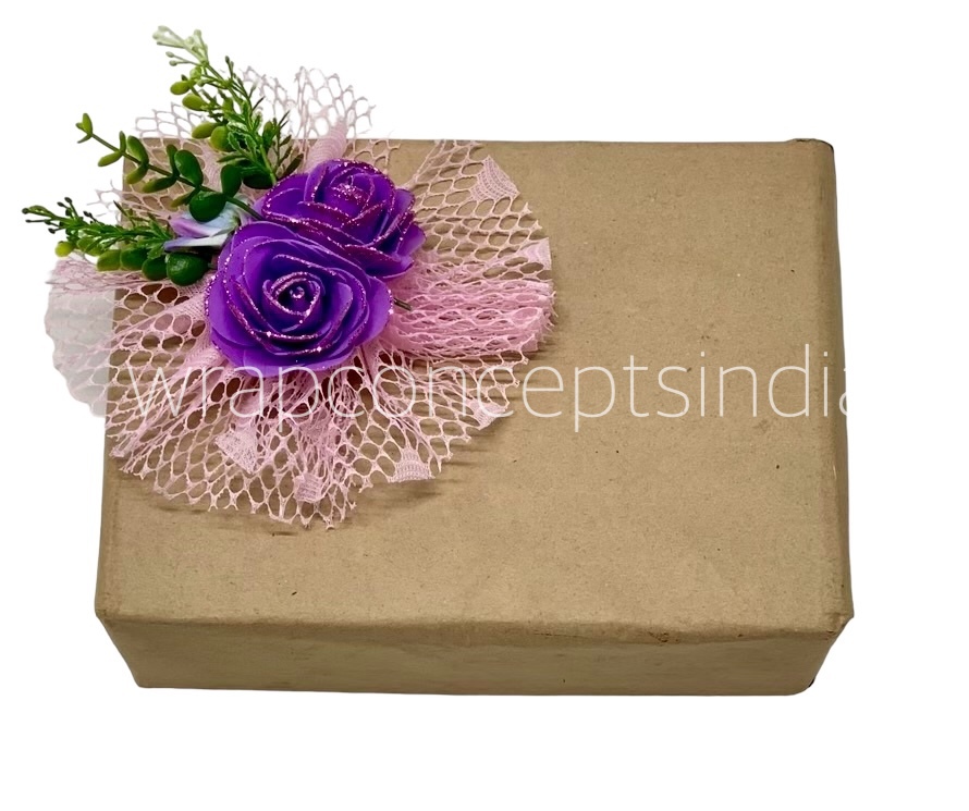 Purple Roses & Pink Fan Ready Bunch