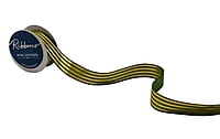 Grosgrain Ribbon with Gold Foil Stripes