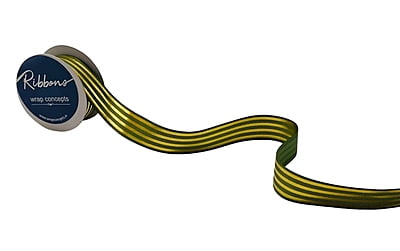 Grosgrain Ribbon with Gold Foil Stripes