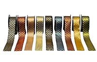 Gold Foil Herringbone Satin Ribbon