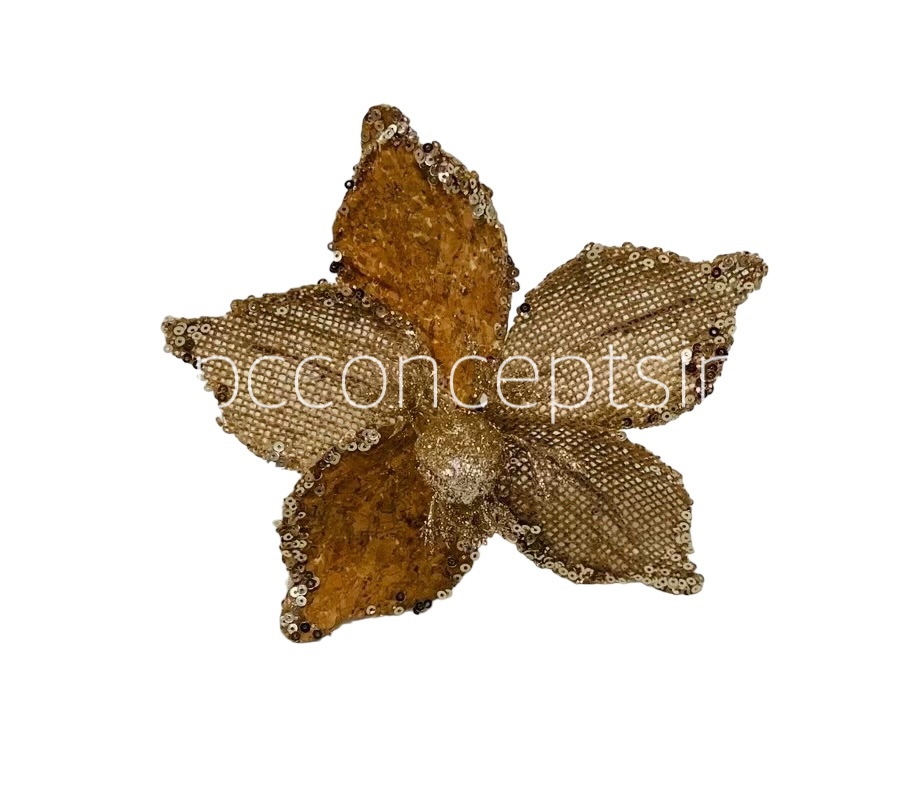 Big Jute Flower on Stick