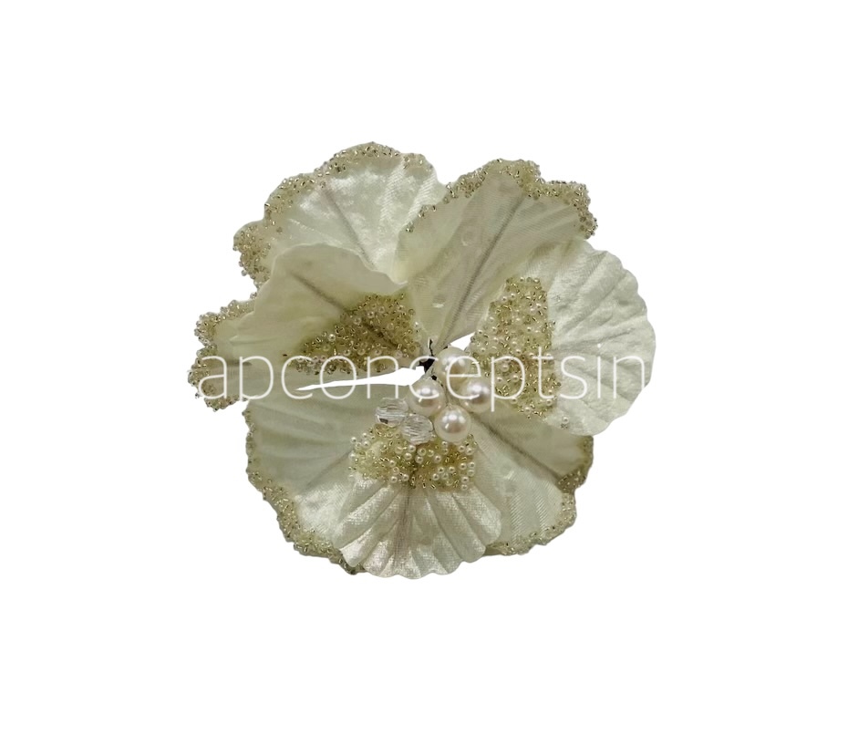 Big Flower on Stick with Pearls