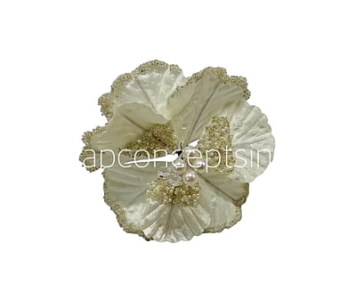 Big Flower on Stick with Pearls