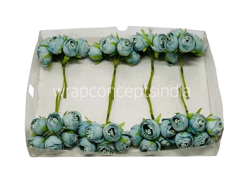 Peonies on stick- Bluish Green