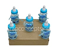 Pink/Blue Baby Bottle with Teddy