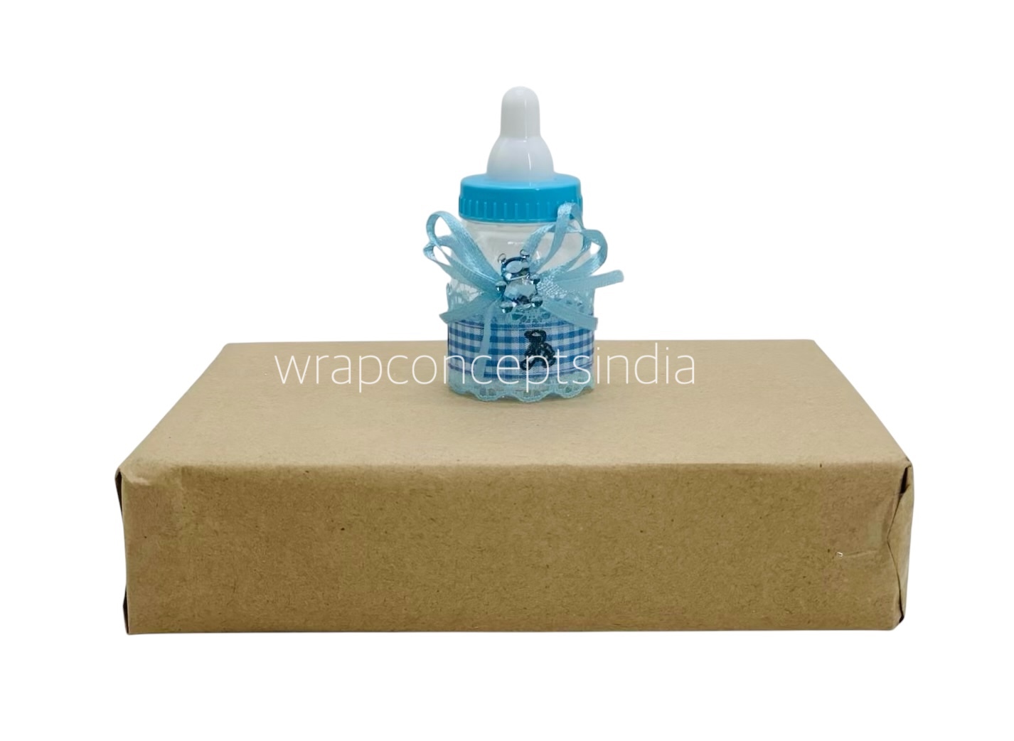 Its a Girl/Boy Bottle with Plaid Ribbon