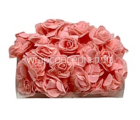 Peach Medium Foam Rose With Net
