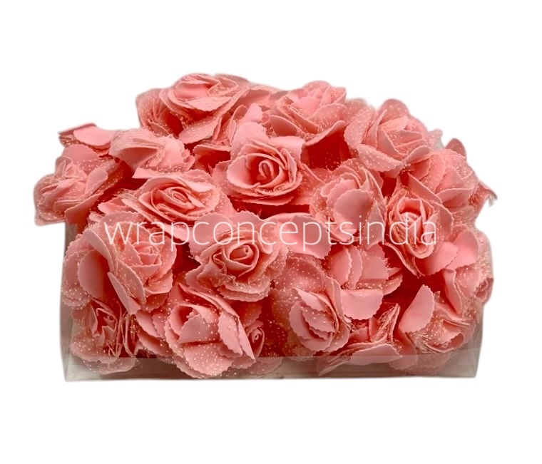 Peach Medium Foam Rose With Net
