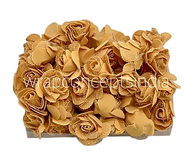Tan Medium Foam Rose With Net