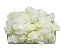 Ivory Medium Foam Rose With Net