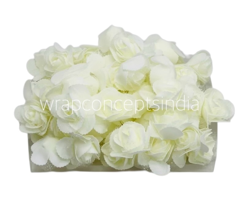 Ivory Medium Foam Rose With Net