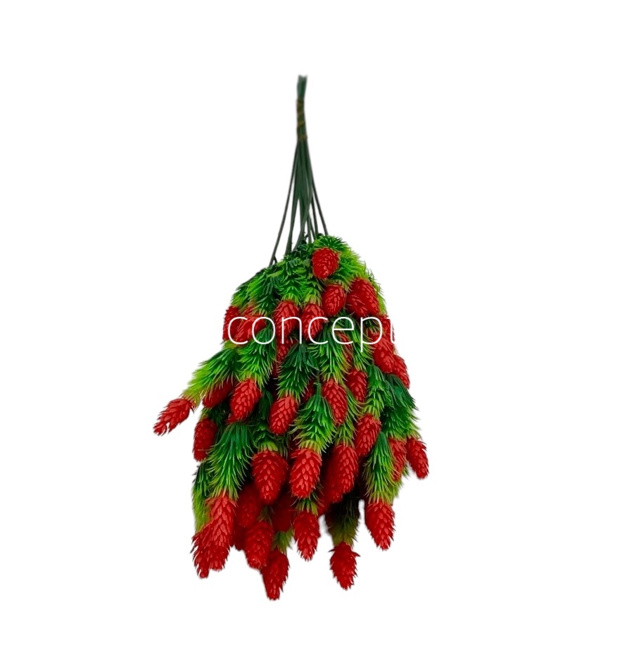 Leaves Stick Bunch with Red Conifers