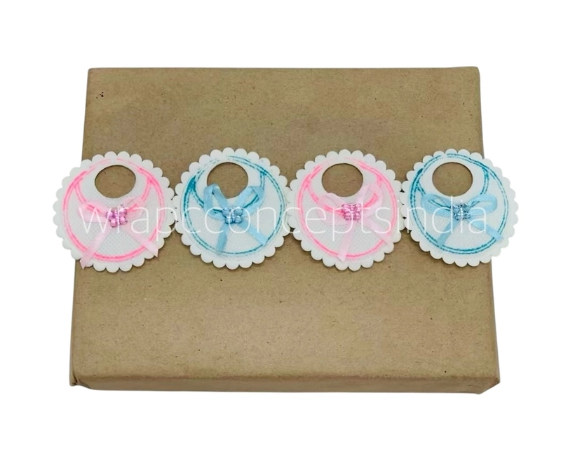 Round Baby Bibs - Pink/Blue