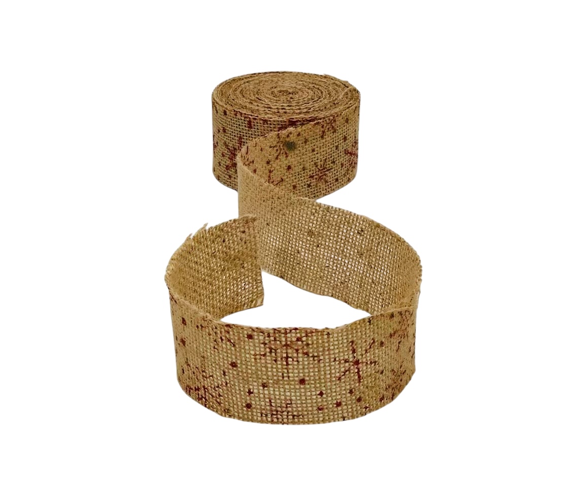 Jute Burlap with Red Snowflake