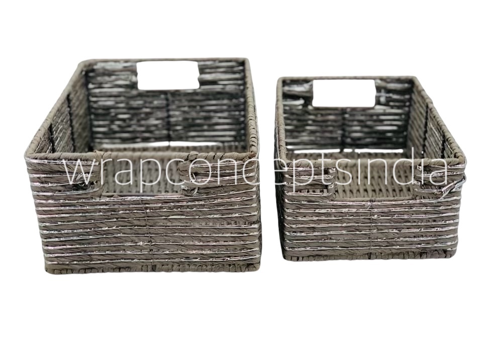 Set of Baskets - Grey & Silver