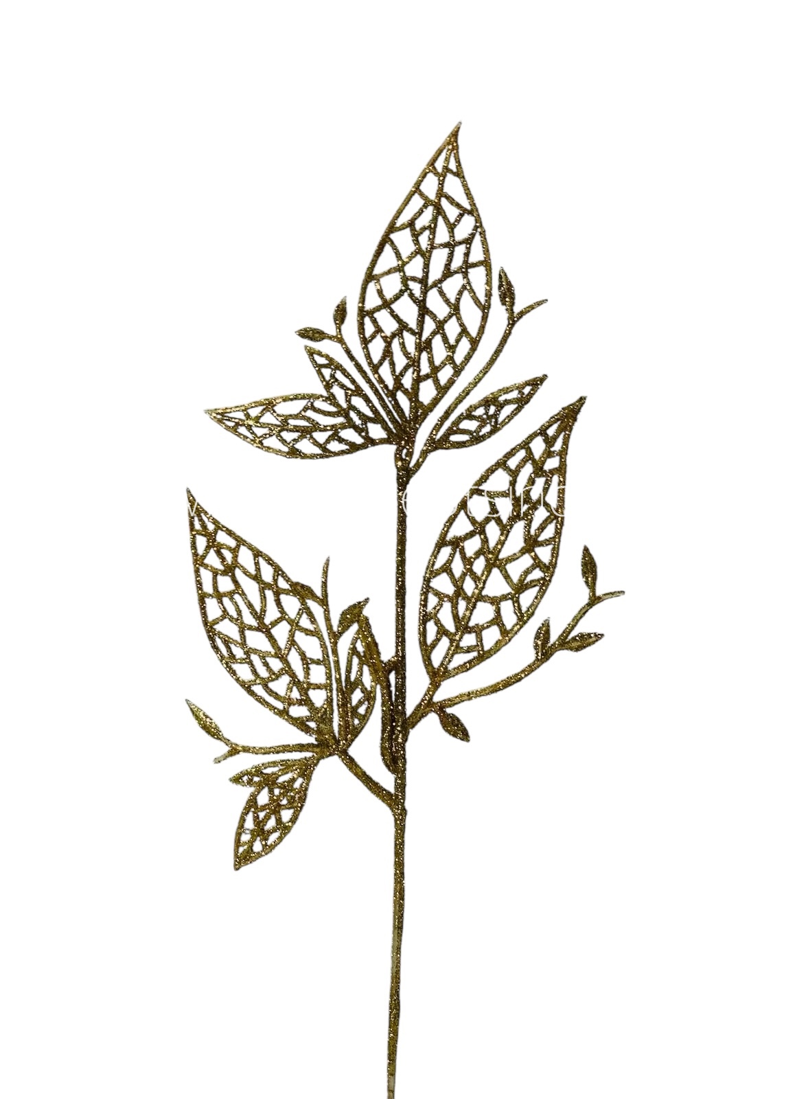 Gold Glitter Fern on Stick