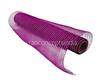 Net with Thin Silver Stripes - Burgundy