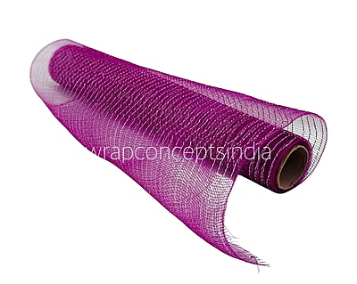 Net with Thin Silver Stripes - Burgundy