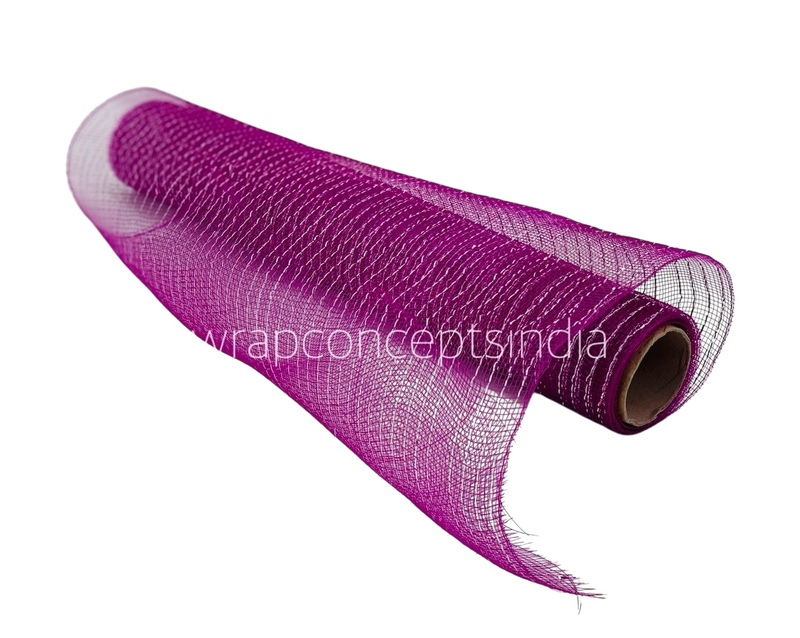 Net with Thin Silver Stripes - Burgundy