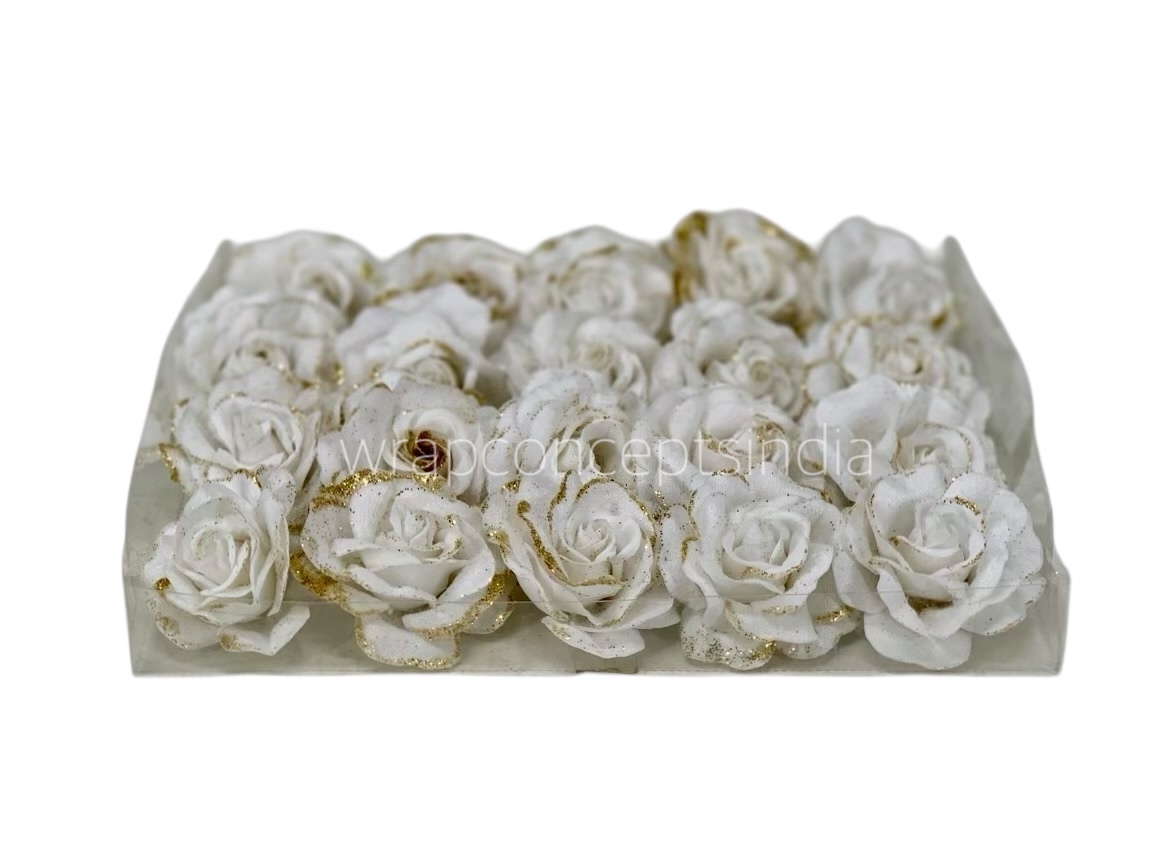 White Rose with Glittered Petals