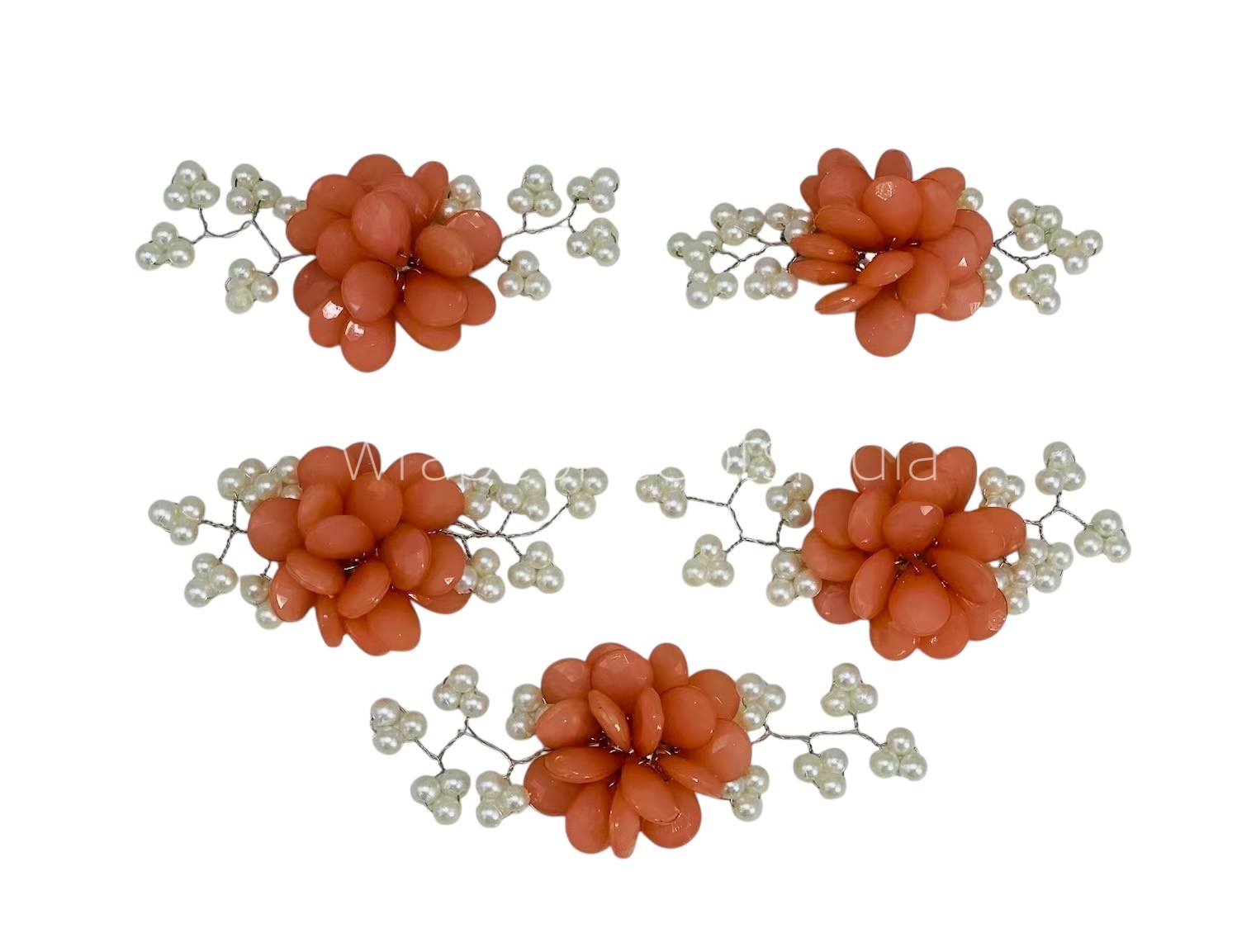 Stone Flowers with Pearl Add-ons- Multicolor