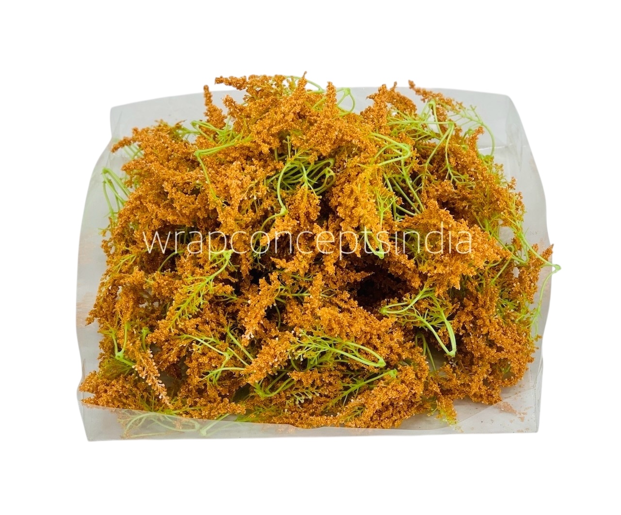 Trio Frosted Fern Leaves - Orange