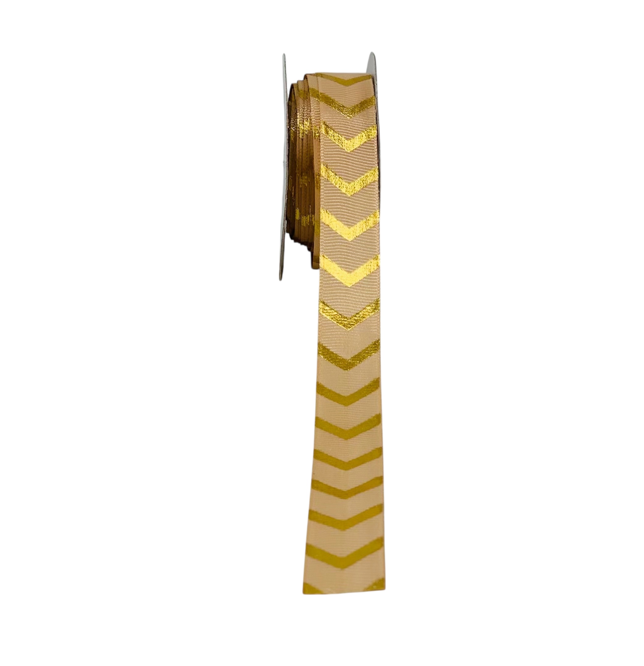 Gold Foil Chevron Grosgrain Ribbon