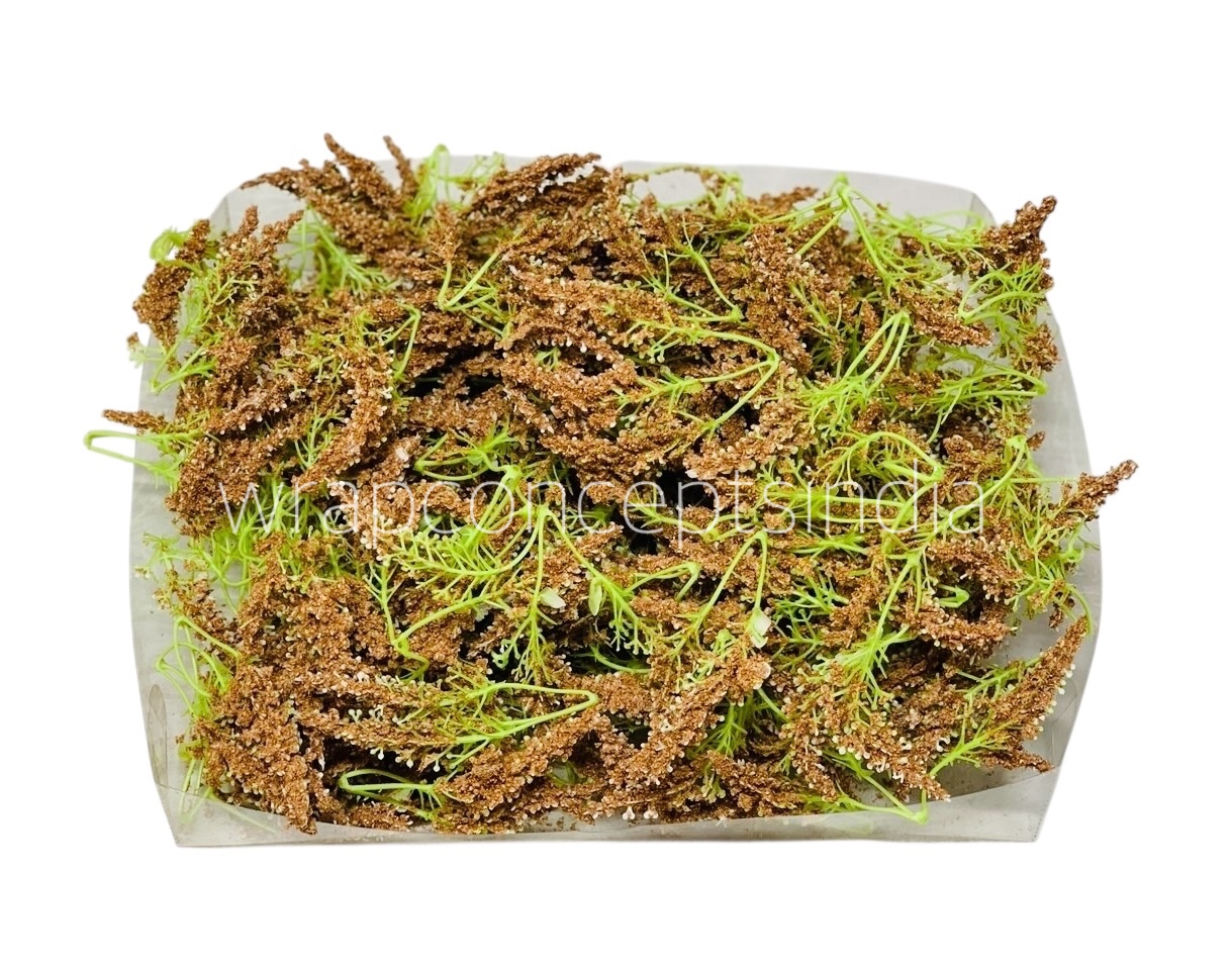 Trio Frosted Fern Leaves - Coffee