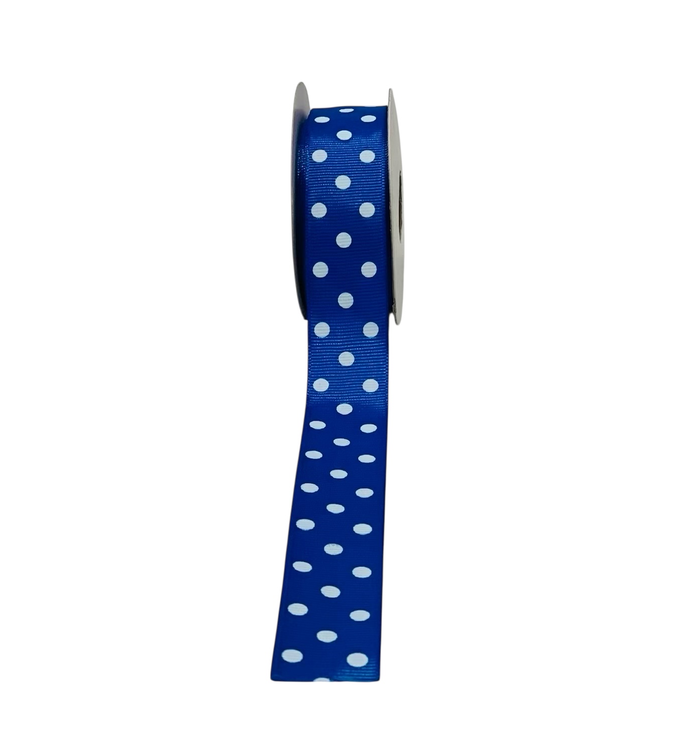 Polka Dot Ribbon - Blue With White-Blue-2.5 cms-10 yards